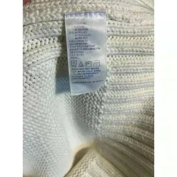 Tommy Hilfiger Cable Knit Sweater White Ivory Mock Neck Women’s Size Medium EUC! - Picture 9 of 9